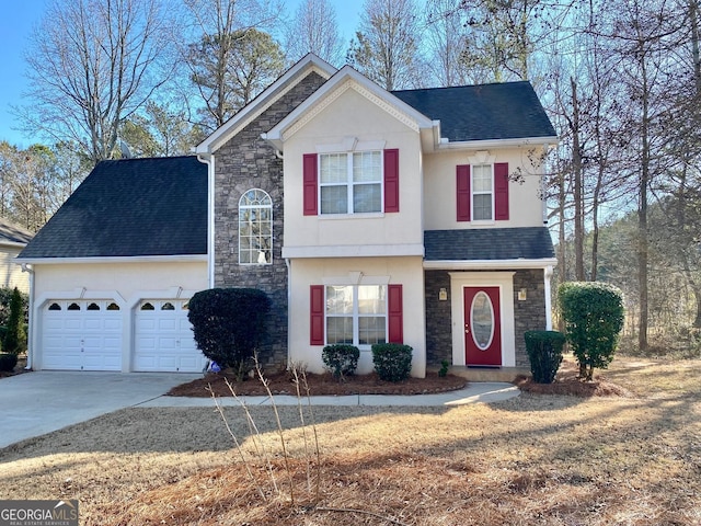 view of front property featuring a garage