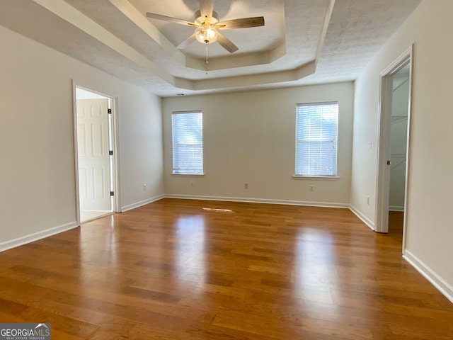 4299 High Country Dr, Douglasville, GA 30135 - spare room featuring a raised ceiling, a wealth of natural light, hardwood / wood-style floors, and ceiling fan