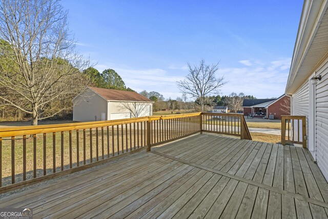 deck with a lawn