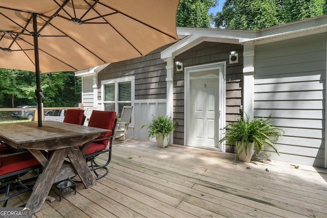 view of wooden deck