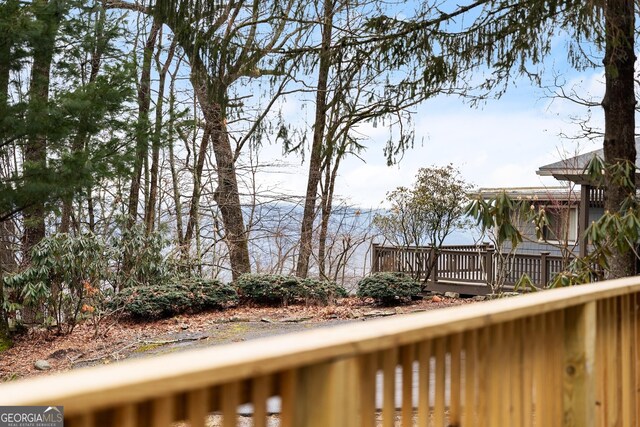 wooden balcony with a wooden deck