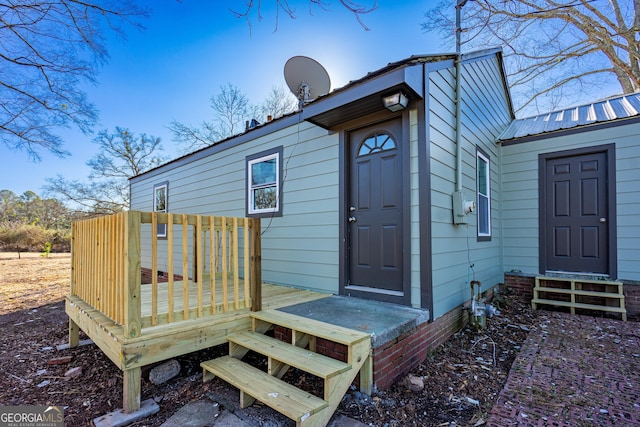 exterior space with a wooden deck