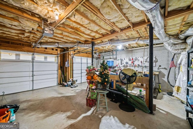 garage featuring a garage door opener