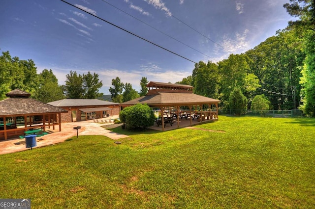 view of yard with a gazebo