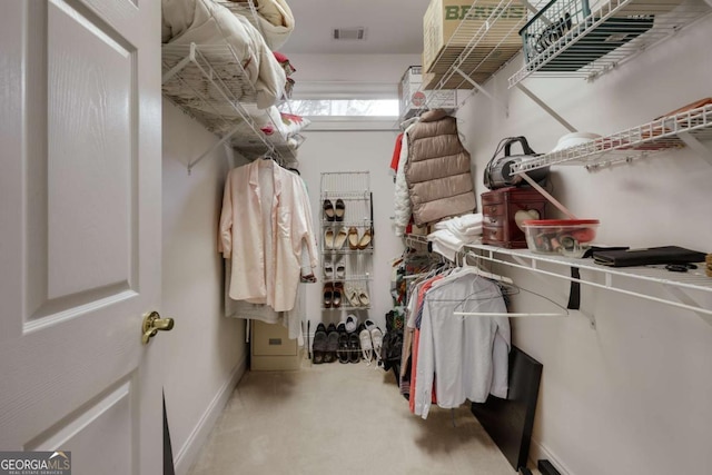 view of walk in closet