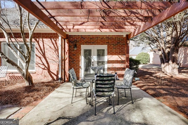 view of patio with a pergola