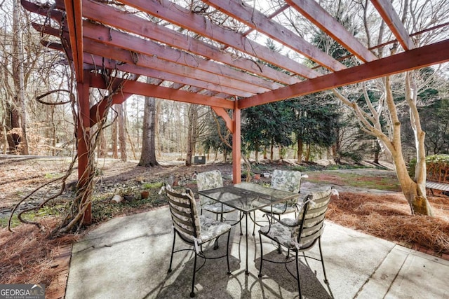 view of patio with a pergola