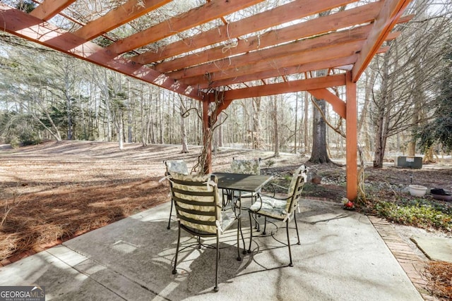 view of patio with a pergola