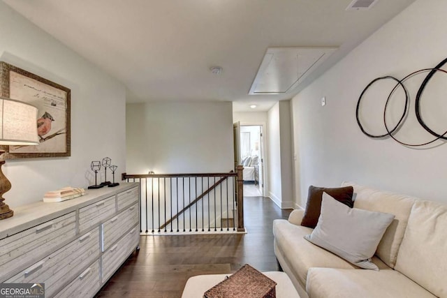 interior space featuring dark wood-type flooring