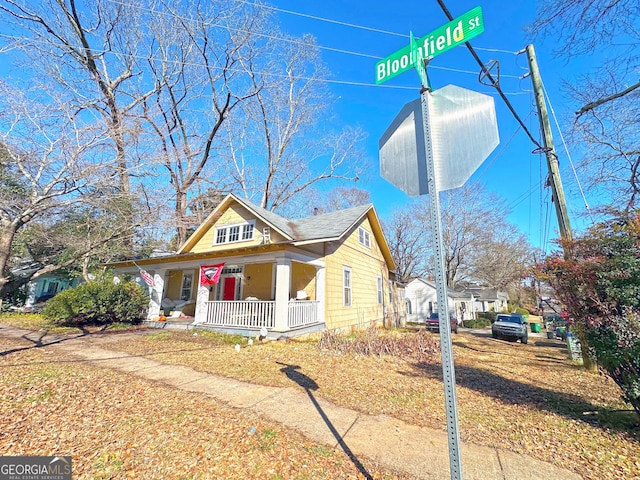 bungalow-style home featuring a porch