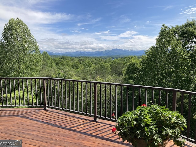 4431 Furman Gribble Rd, Young Harris, GA 30582 - deck with a view of trees and a mountain view