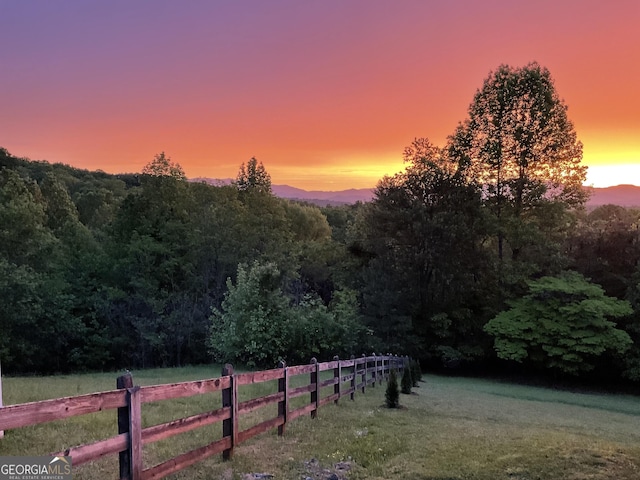 4431 Furman Gribble Rd, Young Harris, GA 30582 - view of yard with fence and a forest view