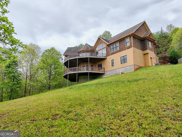 4431 Furman Gribble Rd, Young Harris, GA 30582 - back of property featuring a yard and a wooden deck