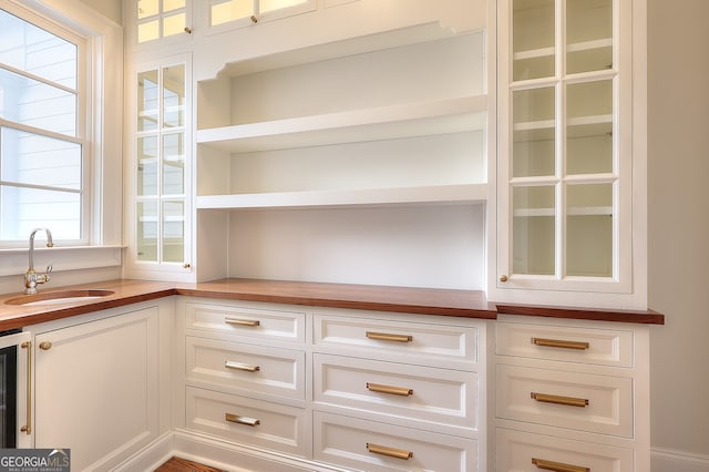 pantry featuring sink and beverage cooler