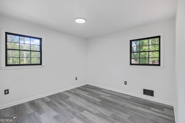 empty room featuring hardwood / wood-style floors and a wealth of natural light