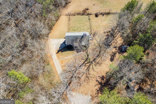 drone / aerial view with a rural view