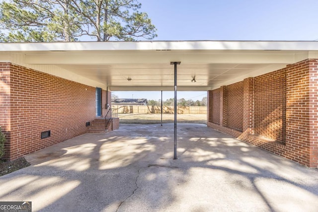 view of patio with a carport