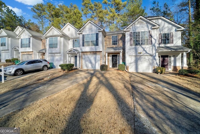 view of property featuring a garage