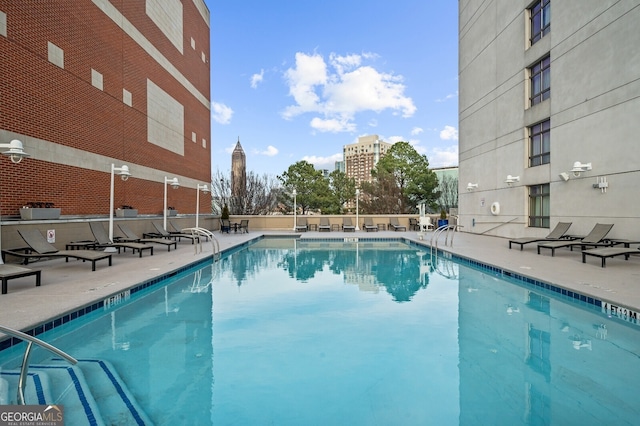 view of pool with a patio area