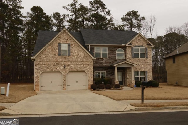 view of front facade with a garage