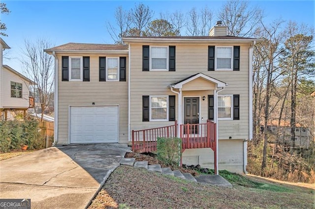 view of front of property featuring a garage