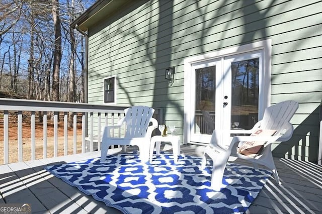 deck featuring french doors