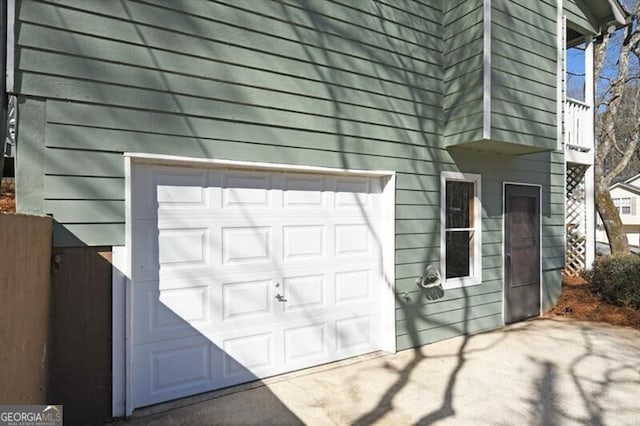 view of garage