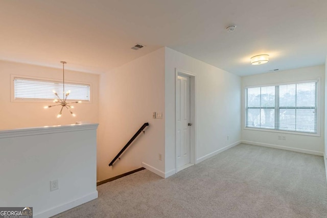 interior space with an inviting chandelier