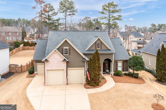 view of front of house with a garage