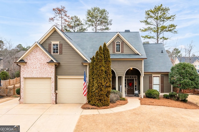 view of front facade featuring a garage