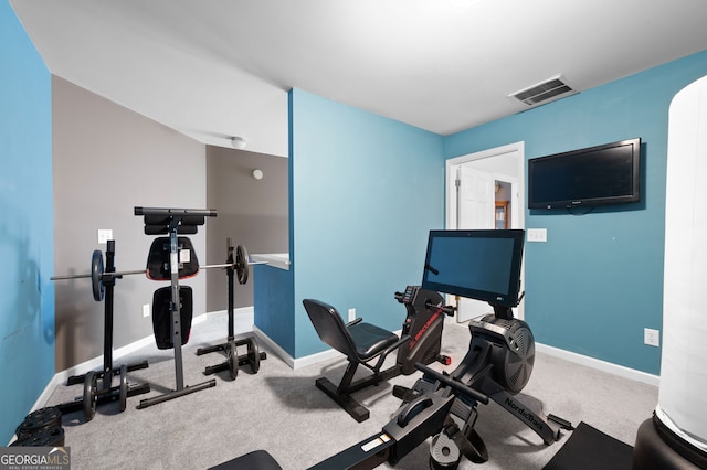 exercise area with carpet