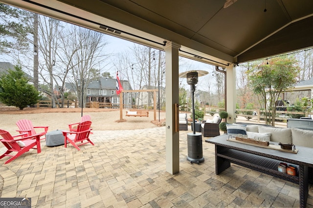 view of patio with outdoor lounge area