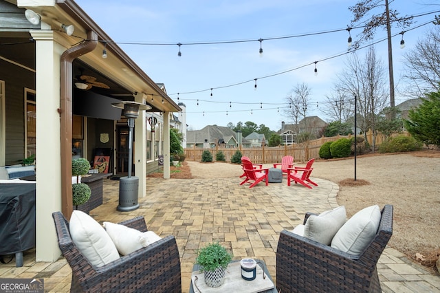 view of patio with an outdoor hangout area