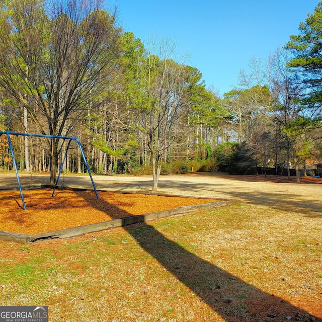 view of yard with a playground