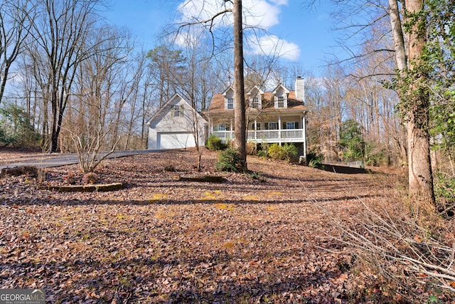 exterior space featuring a porch