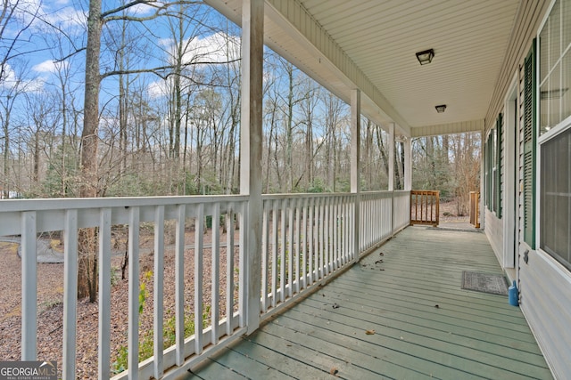 deck with covered porch