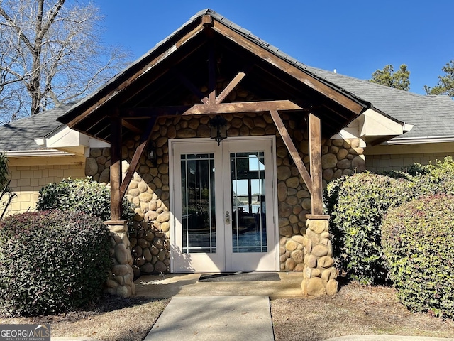 entrance to property with french doors