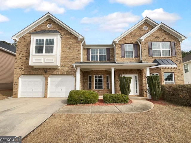 view of front of house with a garage