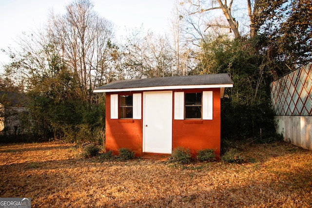 view of outdoor structure