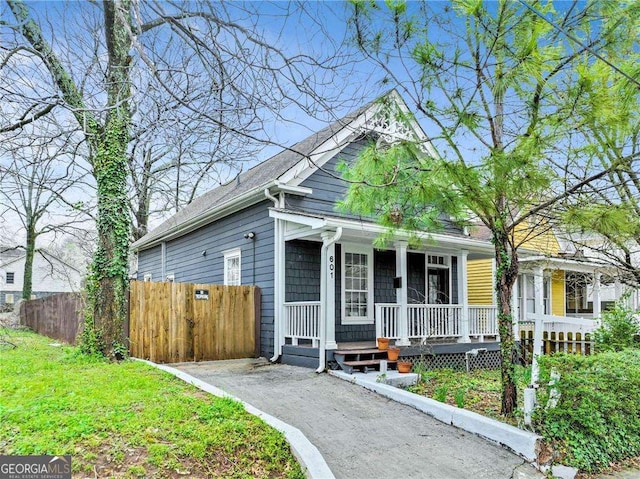 view of front of home with a porch