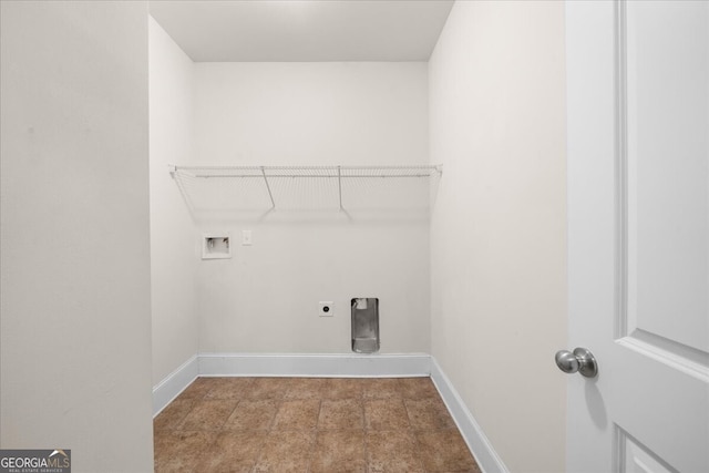 laundry room featuring hookup for an electric dryer and washer hookup