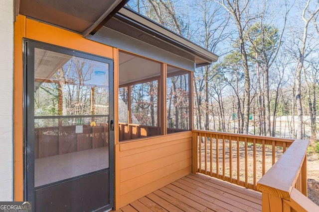 deck featuring a sunroom