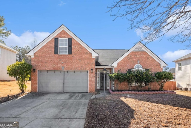 view of front property with a garage