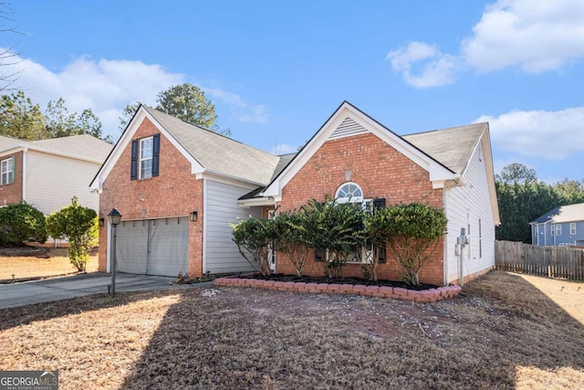 view of front property with a garage