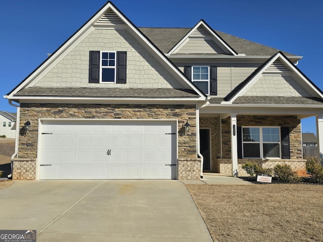 craftsman-style home featuring a garage