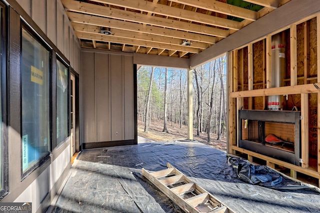 view of patio / terrace featuring a fireplace