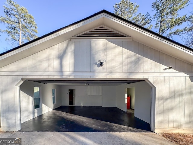 view of garage