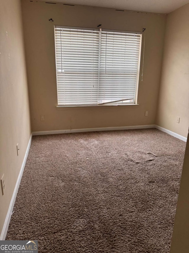 unfurnished room with a healthy amount of sunlight and carpet