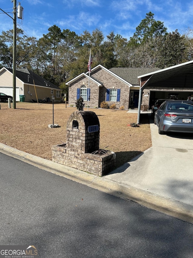 view of ranch-style home