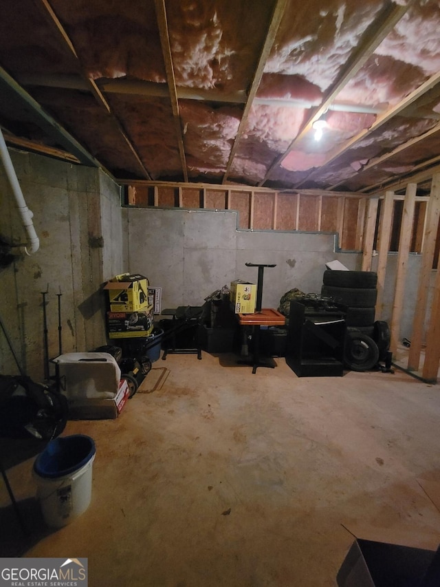 view of basement